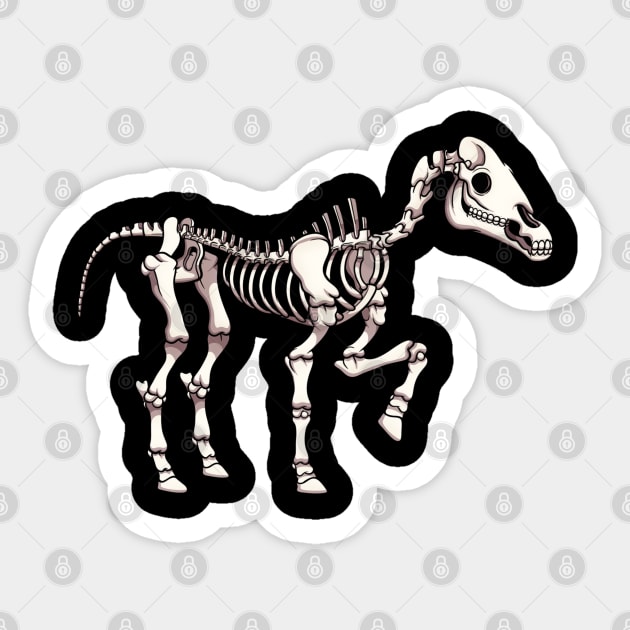 Horse Skeleton Sticker by TheMaskedTooner